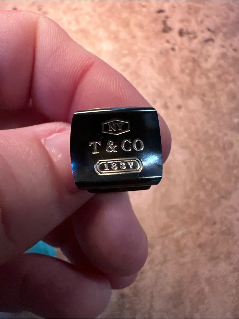 Tiffany & Co 1837 Square Cufflinks Black Titanium circa 2006